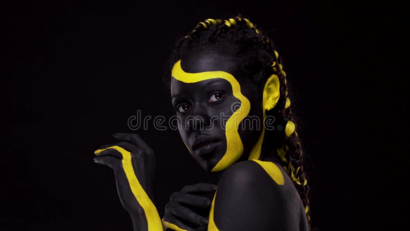 Gold Body Paint Stock Footage ~ Royalty Free Stock Videos