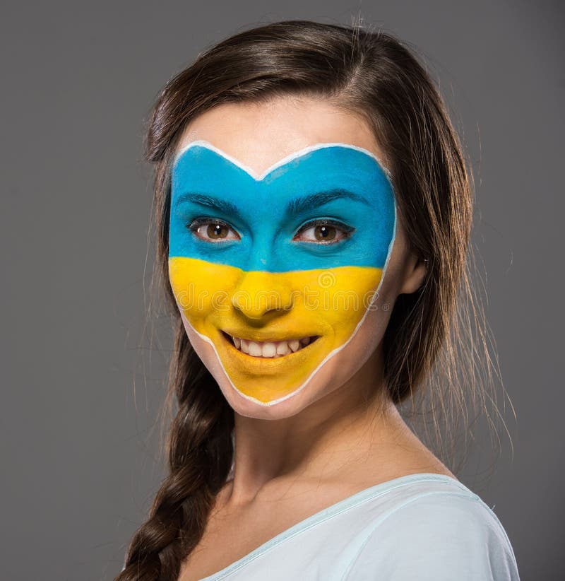 Face art. Flags. stock image. Image of cute, flag, adult - 47511475