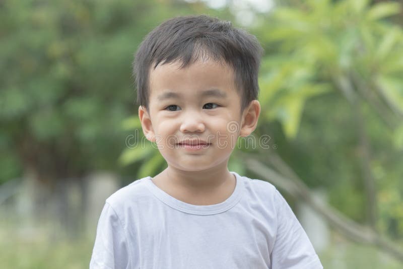 Face Asian Children Smiling Happiness Emotion Stock Image - Image of ...