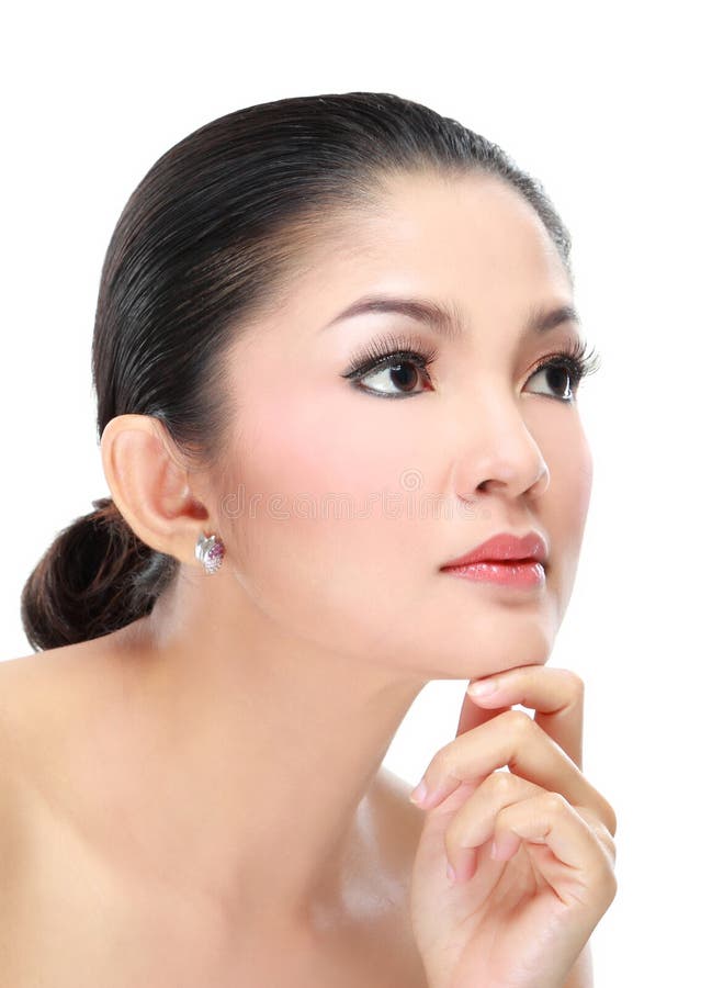 Face asiática bonita da mulher imagem de stock Face asiática bonita da mulher imagem de stock