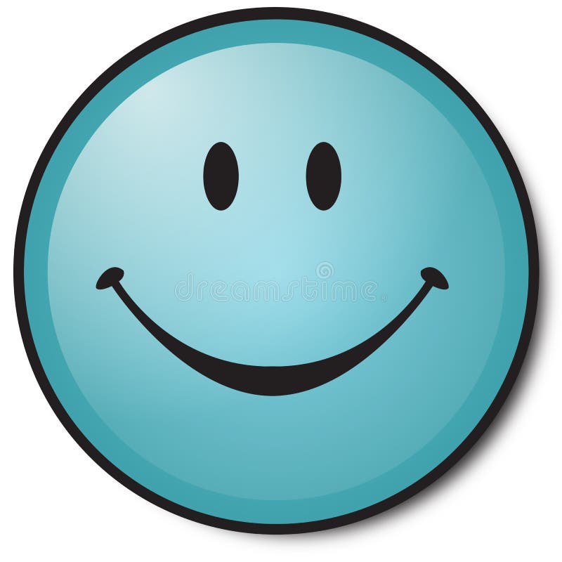 Face azul feliz do smiley