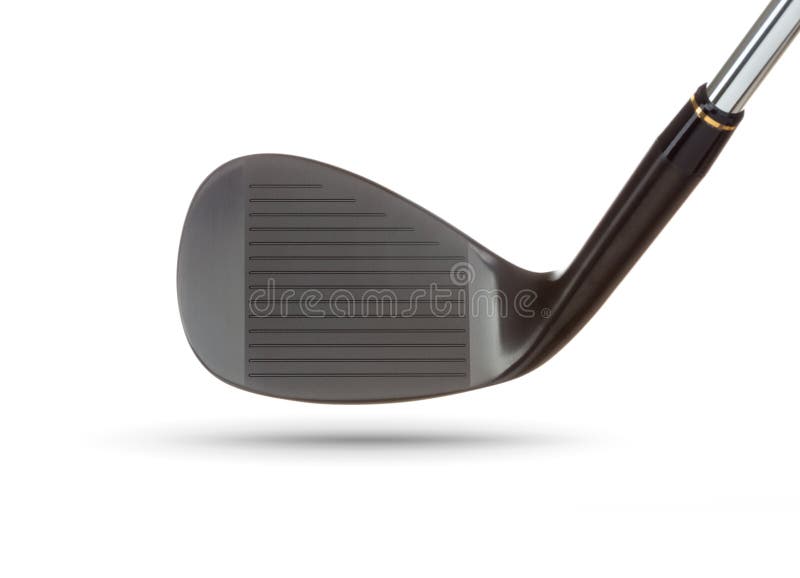 Face of Black Golf Club Wedge Iron on White Stock Photo Image of