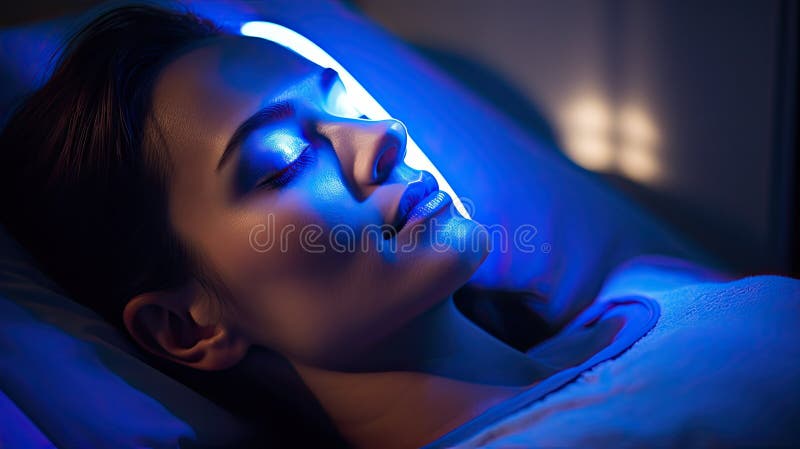 blue light on face