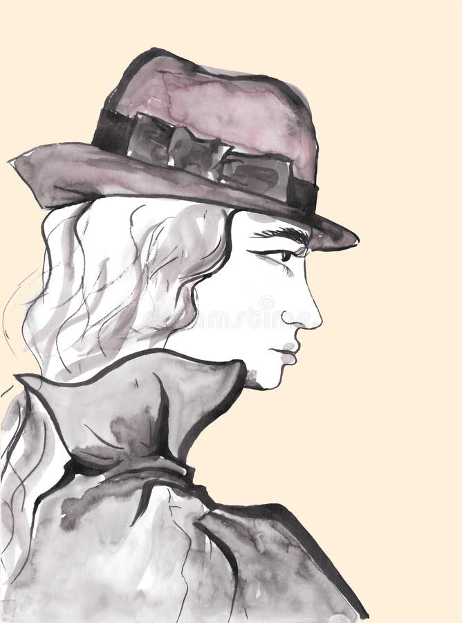 Face bonita da menina no perfil Retrato da senhora Wearing Hat ilustração do vetor Face bonita da menina no perfil Retrato da senhora Wearing Hat ilustração do vetor