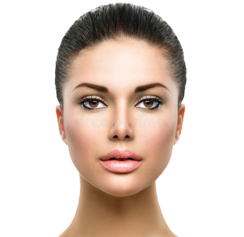 Rosto bonito de jovem mulher foto de stock