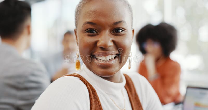 Face, Business and Black Woman in Meeting, Brainstorming and Planning