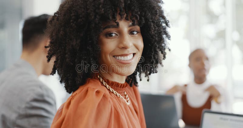 Face, Business and Black Woman in Meeting, Brainstorming and Planning