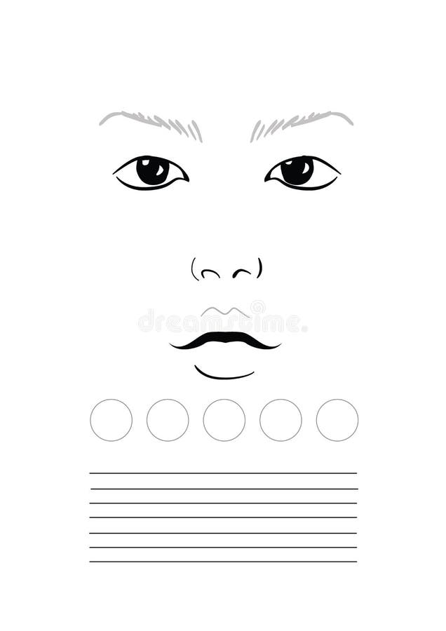 Face Chart Makeup Artist Blank. Template. Illustration. Stock Vector -  Illustration Of Beauty, Face: 128974930