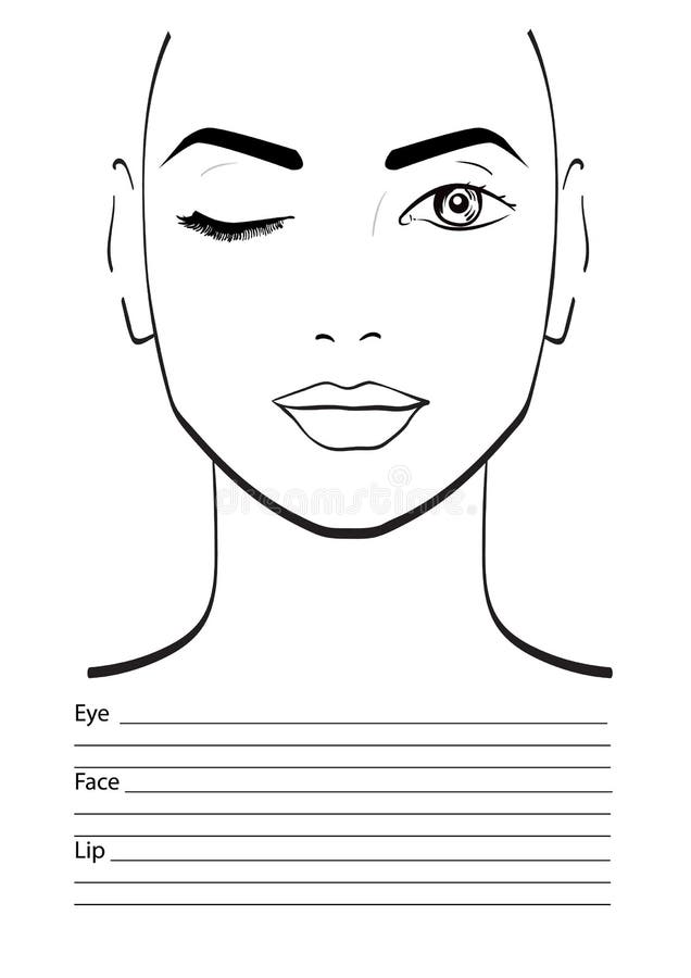 Blank Face Charts For Makeup Artists