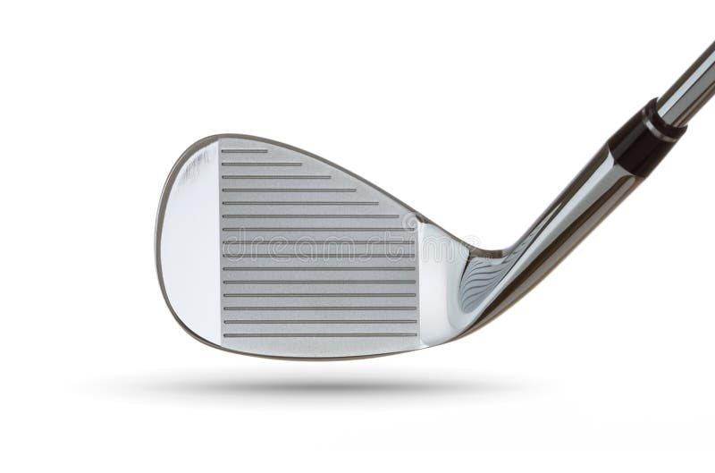 Face of Chrome Golf Club Wedge Iron on White Stock Image Image of