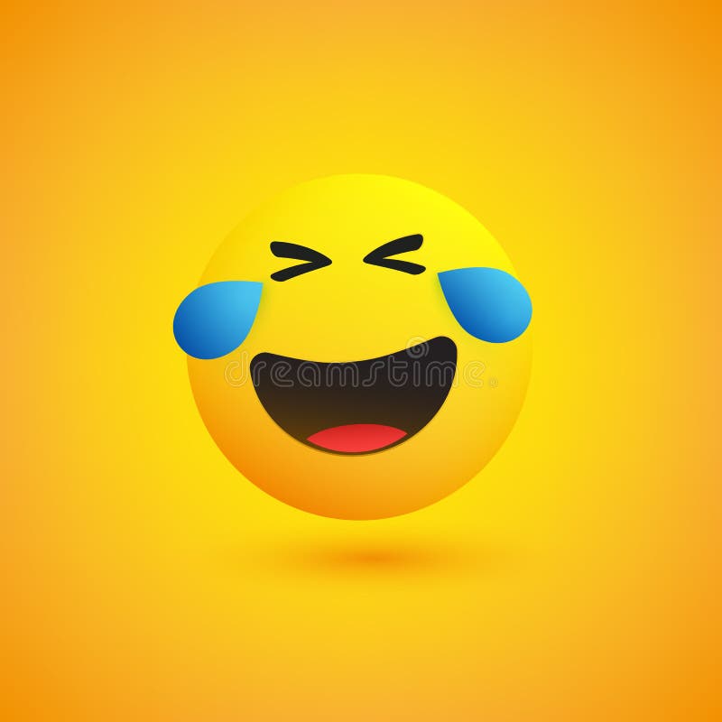 Emoji Com Cabelo Engraçado Emoticon Simples Fundo Amarelo Vector