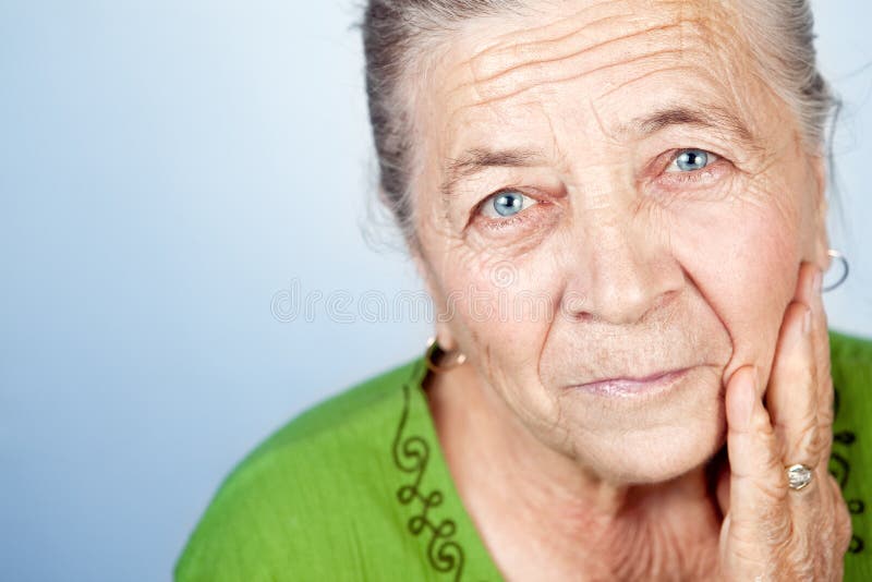 Face of content beautiful old senior woman stock images Face of content beautiful old senior woman stock images