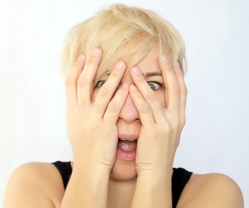 Scared face of girl stock photo. Image of madness, person - 28518734