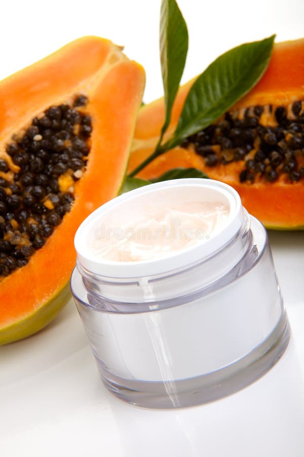 Face Cream and Fresh Papaya Stock Photo Image of pure, antioxidant