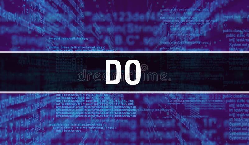 Fă cu cod Java digital în text. Fă și concept vectorial de codificare software pentru computer. Cod program digital cu ilustrație "Fă" pe ecran.