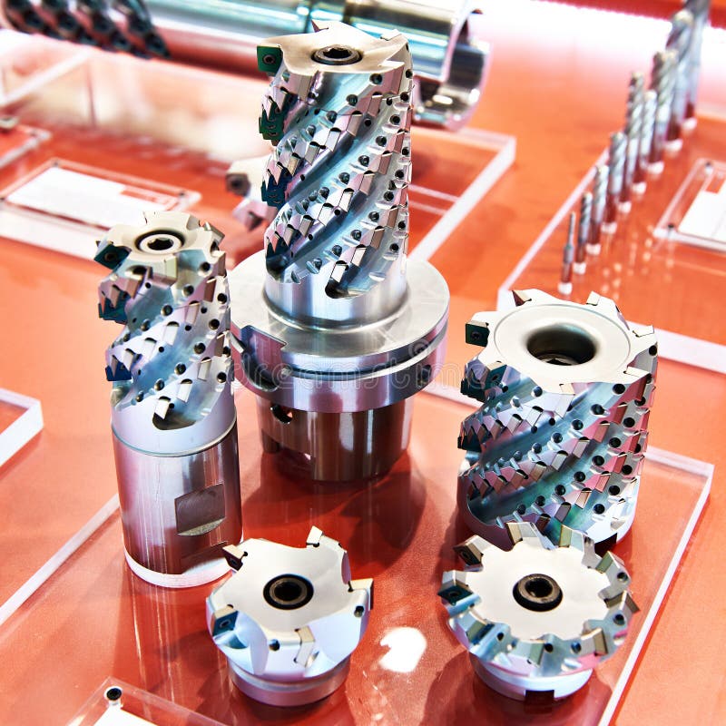 Mills and Cutters for Milling Machines Stock Photo Image of metal