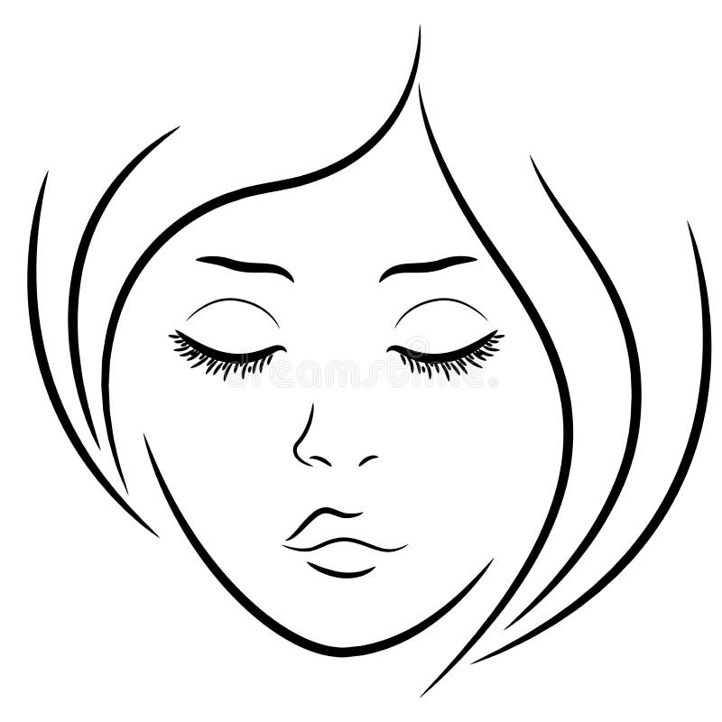 Design PNG E SVG De Curso De Olhos Fechados Da Mulher Para Camisetas