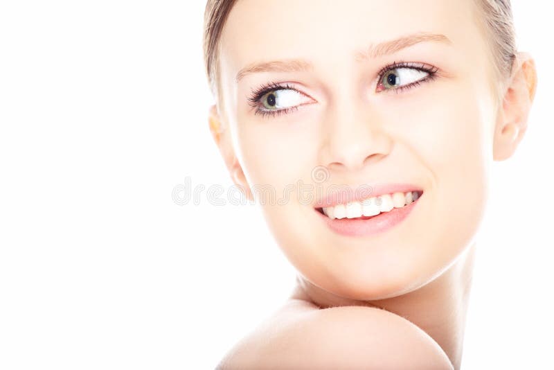 Face da mulher nova do retrato do close-up da beleza foto de stock royalty free Face da mulher nova do retrato do close-up da beleza foto de stock royalty free