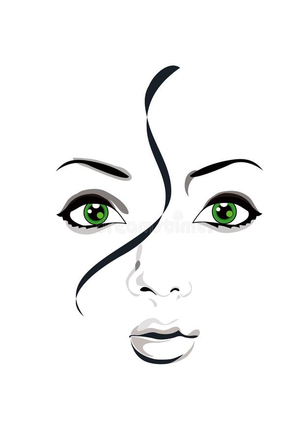 Rosto de uma rapariga ilustração do vetor