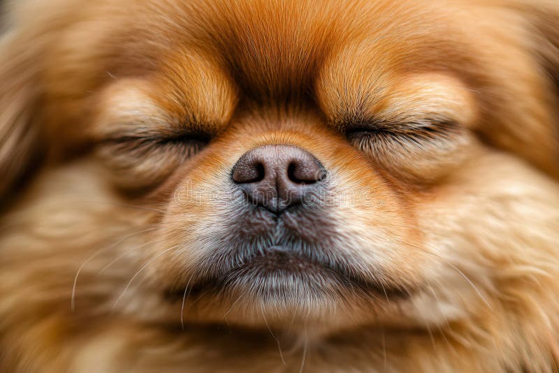 Face of dog small with closed eyes royalty free illustration