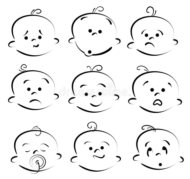Face dos desenhos animados do bebê ilustração royalty free Face dos desenhos animados do bebê ilustração royalty free