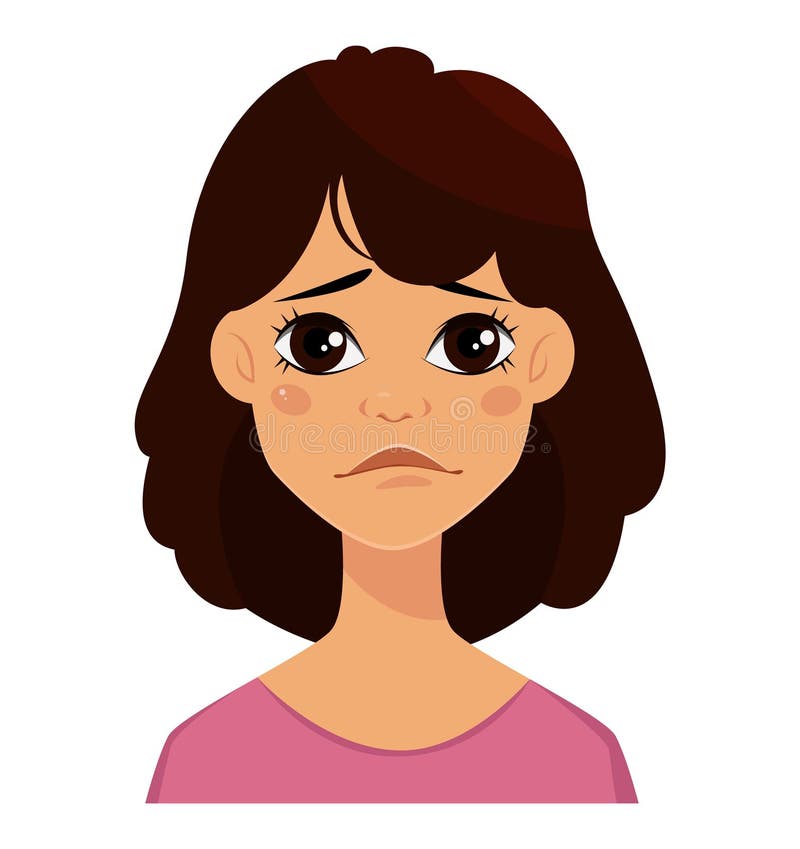 girl sad face clipart