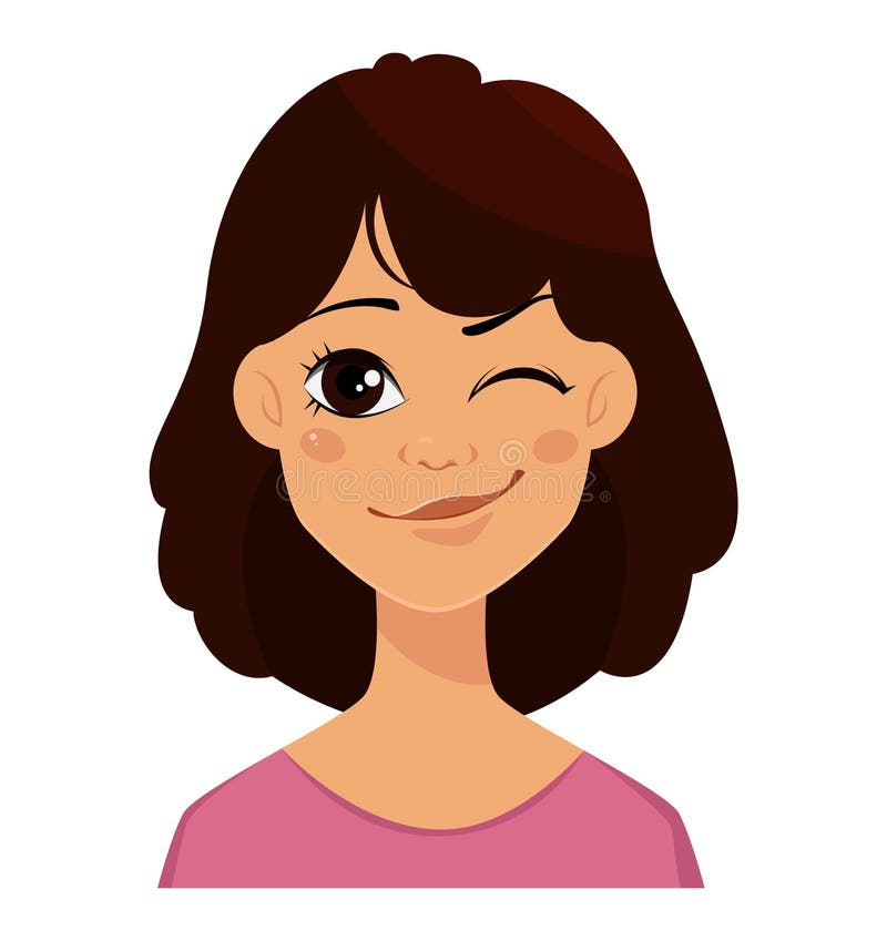 winking girl clipart mycutegraphics