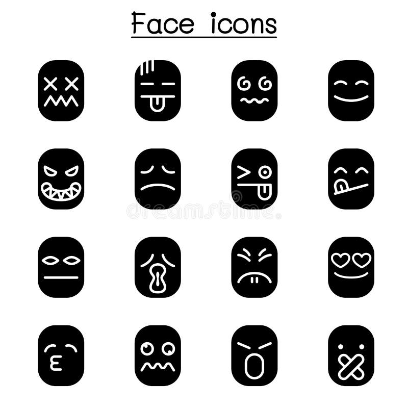 Face expression icon set royalty free illustration