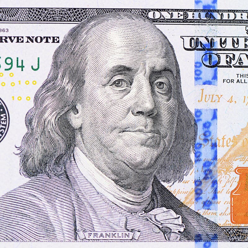 Franklin on dollar bill. stock photo. Image of closeup - 47190056