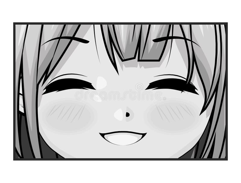 Happy Anime Style Closed Eyes Hand Stock Vector (Royalty Free) 1657870180