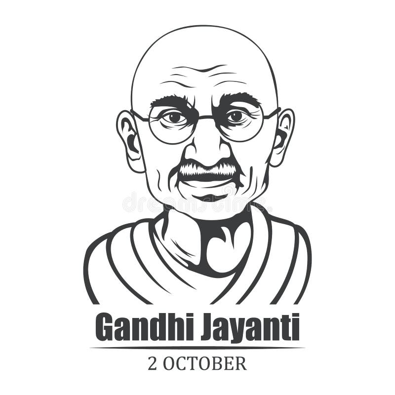 One continuous line drawing of mahatma gandhi Vector Image