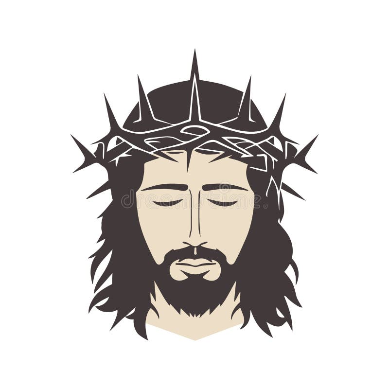 Face of Jesus Christ, Flat Design Isolated. Vector Illustration Stock ...