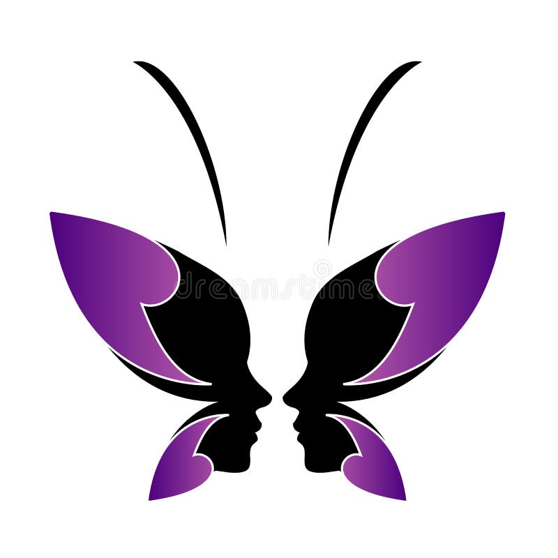 Face of a lady and butterfly royalty free illustration Face of a lady and butterfly royalty free illustration