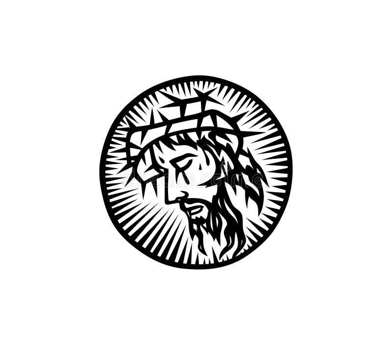 The Face of the Lord Jesus in Circle Light Stock Vector - Illustration ...