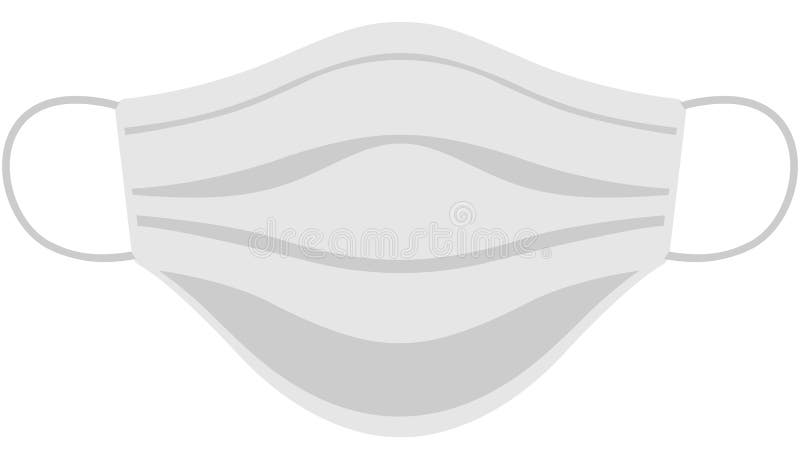 Surgical Face Mask Black Line Drawing 3 Layer Grey Light and Dark Stock ...