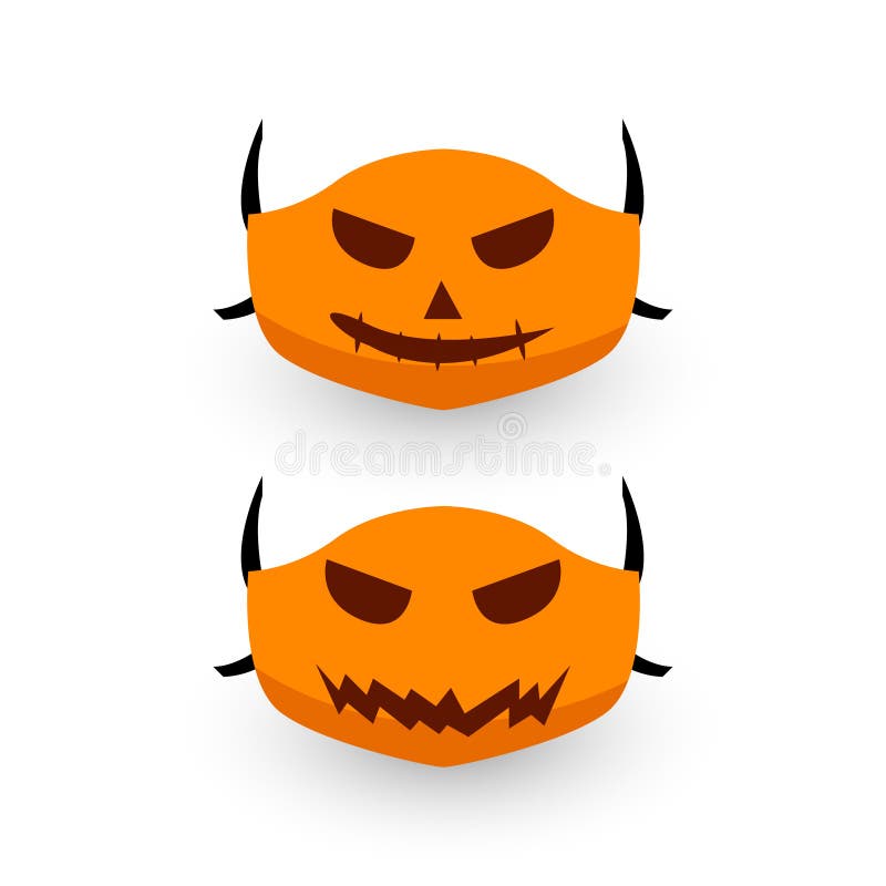 Face Mask Halloween Theme Design Isolated Stock Vector Illustration