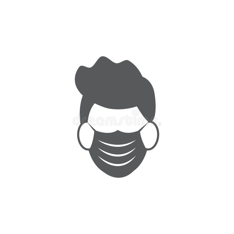 Face mask icon on white background royalty free illustration