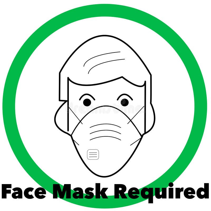 Face Mask required pictogram. Some states now require face masks