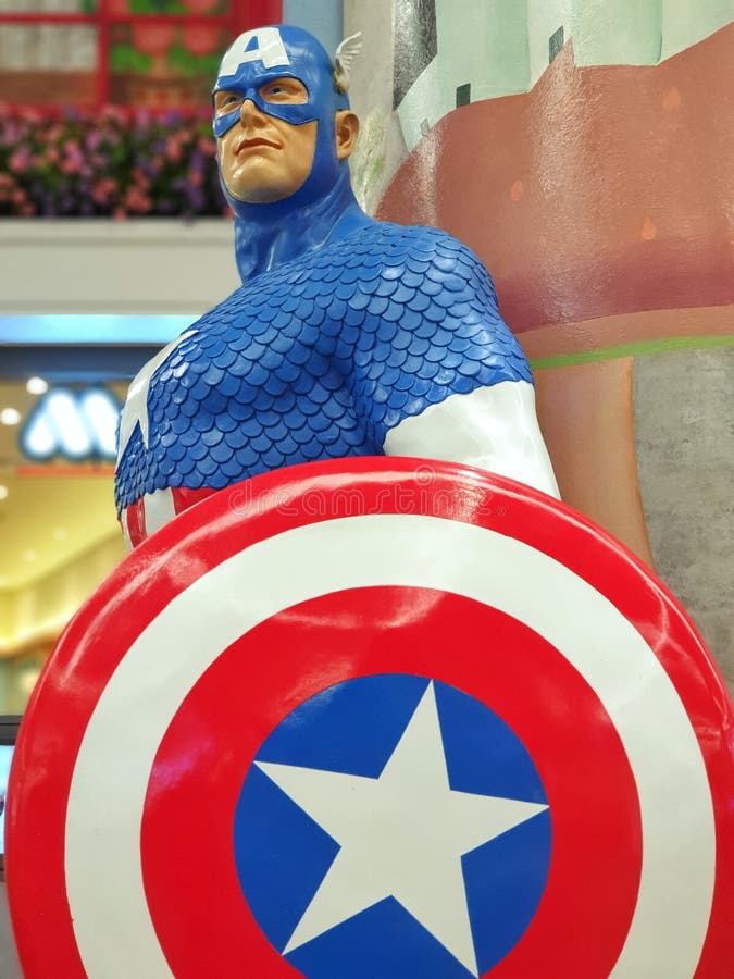 The Face and Mood of Captain America in Front of Major Cineplex at Fashion  Island Editorial Stock Image - Image of animation, hero: 160675619