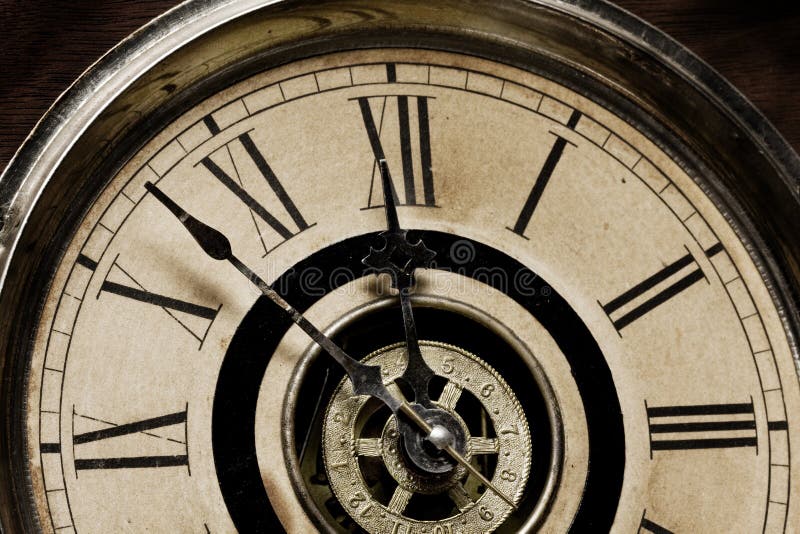 Face of Old Grandfather Clock Stock Image Image of year, watch 4938499