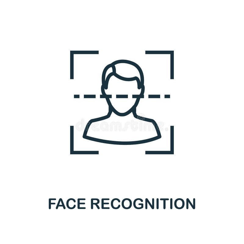 Face Recognition Icon Outline Style. Thin Line Creative Face