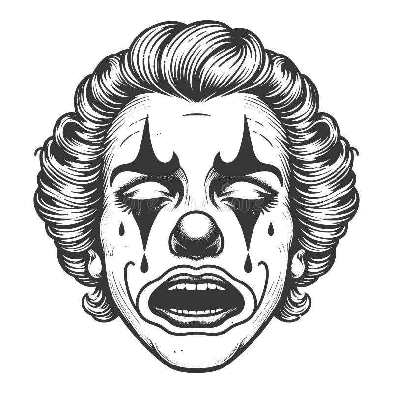 Evil Clown Face Digital Graphic · Creative Fabrica