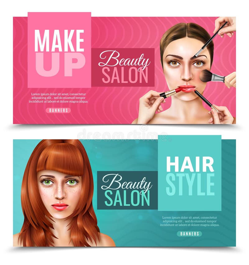 Face Salon Banners di modello illustrazione di stock Face Salon Banners di modello illustrazione di stock