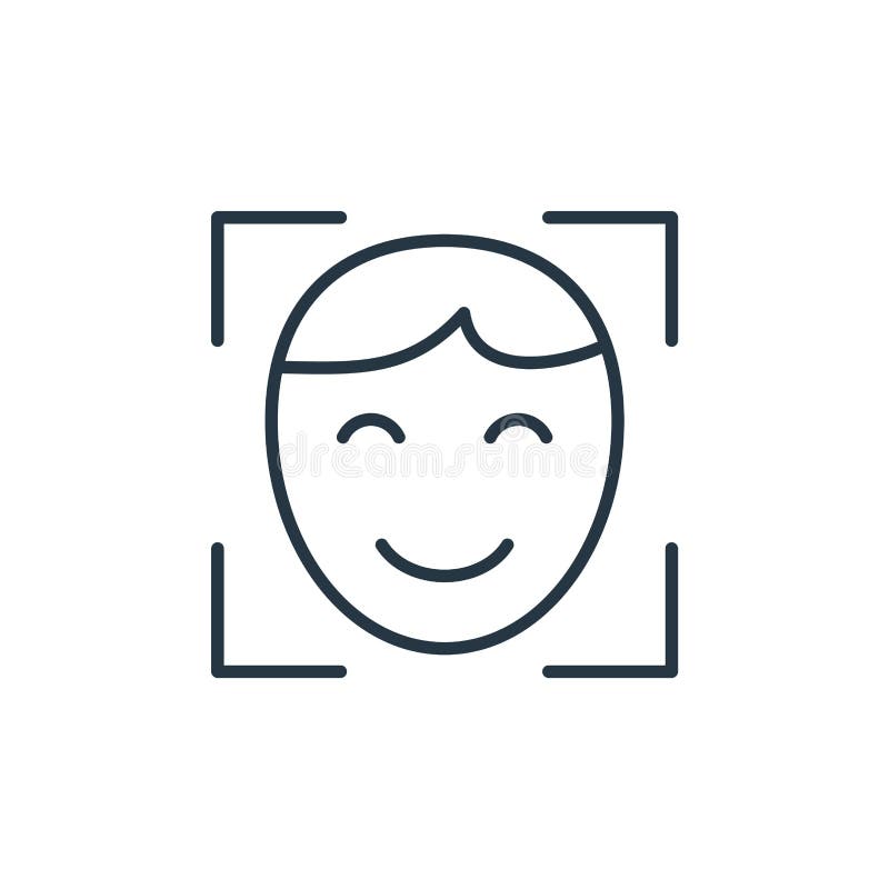 Face id scanner logo with check mark Royalty Free Vector