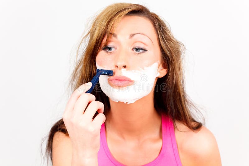 Face Shave Depilation Woman Stock Image Image of female, depilatory