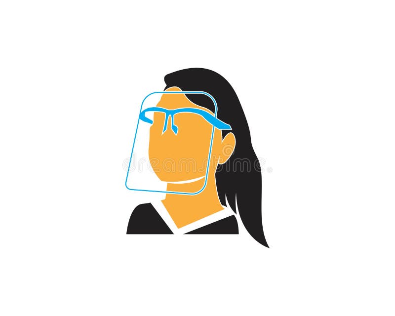 Face shield protection logo template royalty free illustration