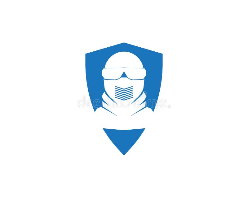 Face shield protection logo template vector illustration