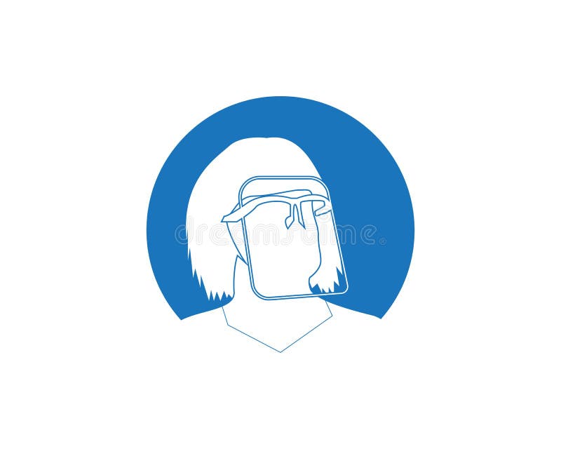 Face shield protection logo template stock illustration