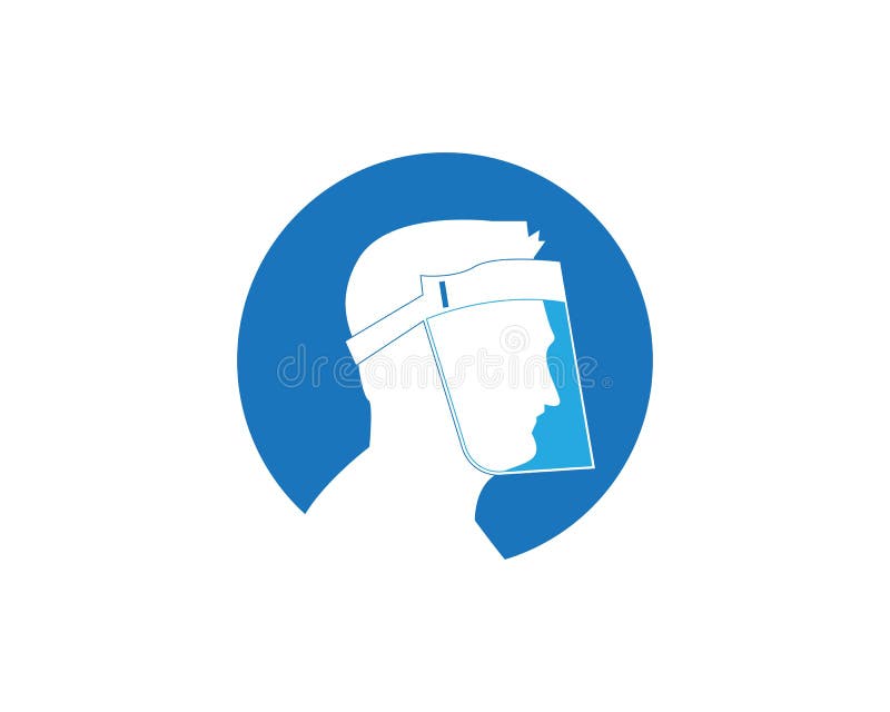 Face shield protection logo template stock illustration