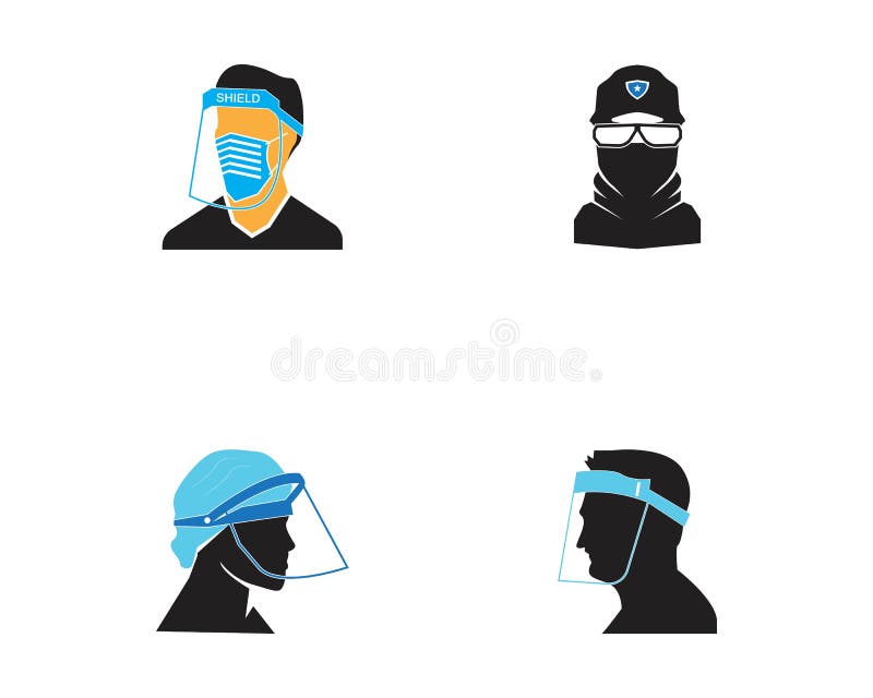 Face shield protection logo template royalty free illustration